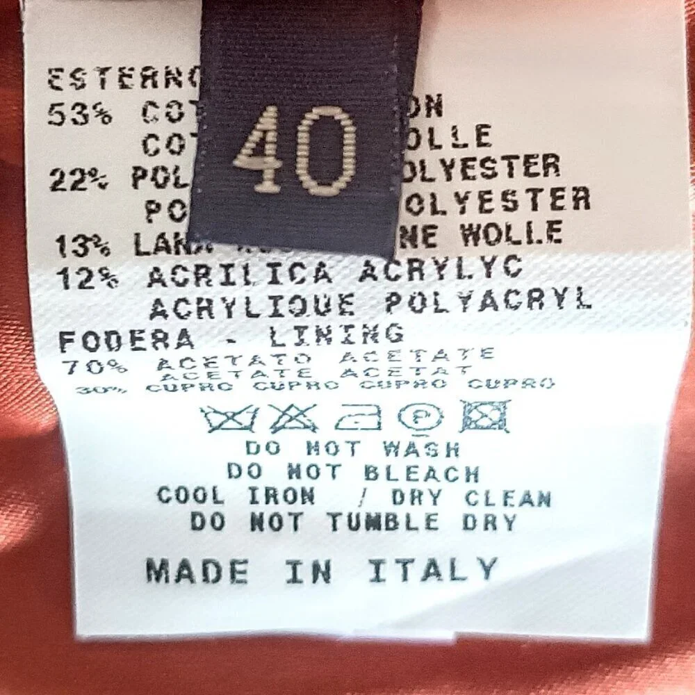 Etro Brown Paisley Velvet Trim Cotton Wool Long Coat Jacket
